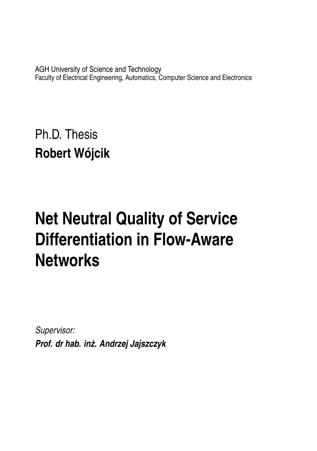 Net Neutral Quality of Service Differentiation in Flow-Aware Networks