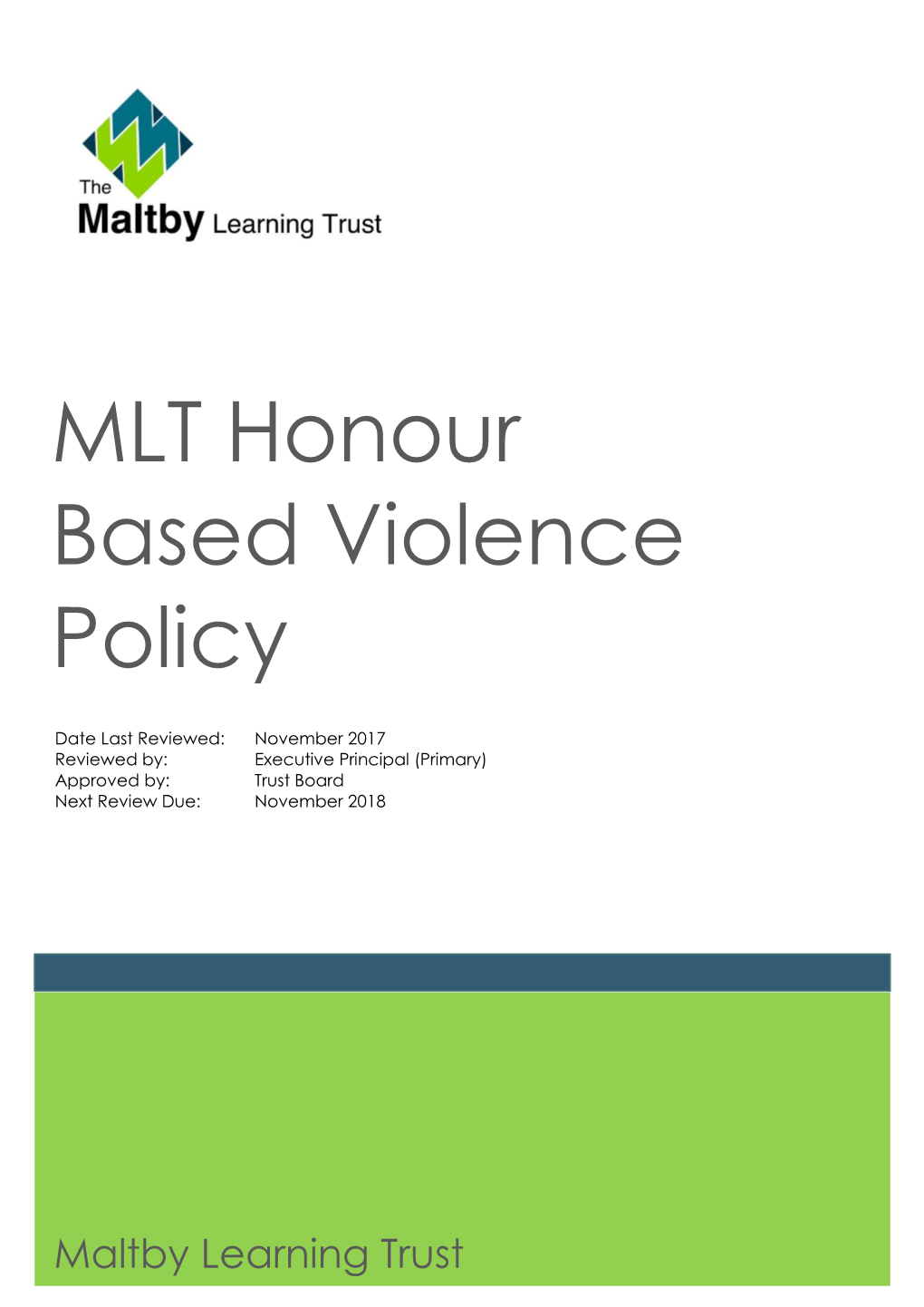 MLT Honour Based Violence Policy