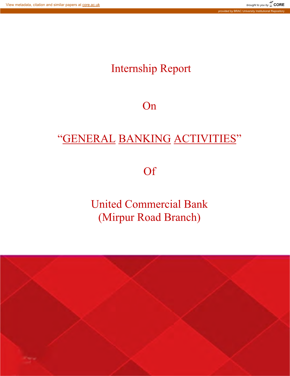 General Banking Activities”