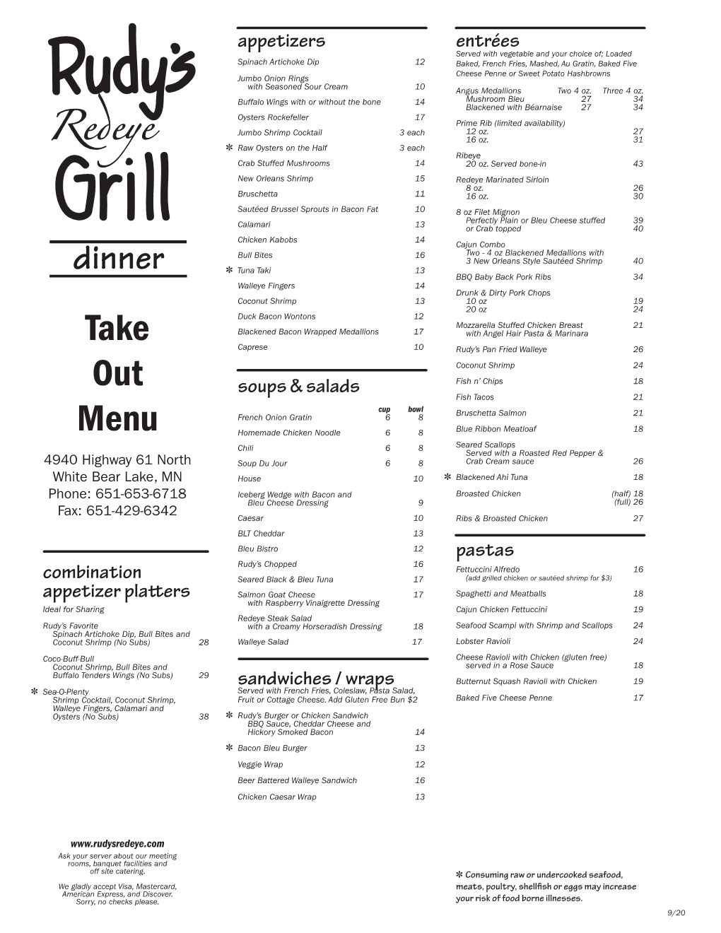 Takeout Menu