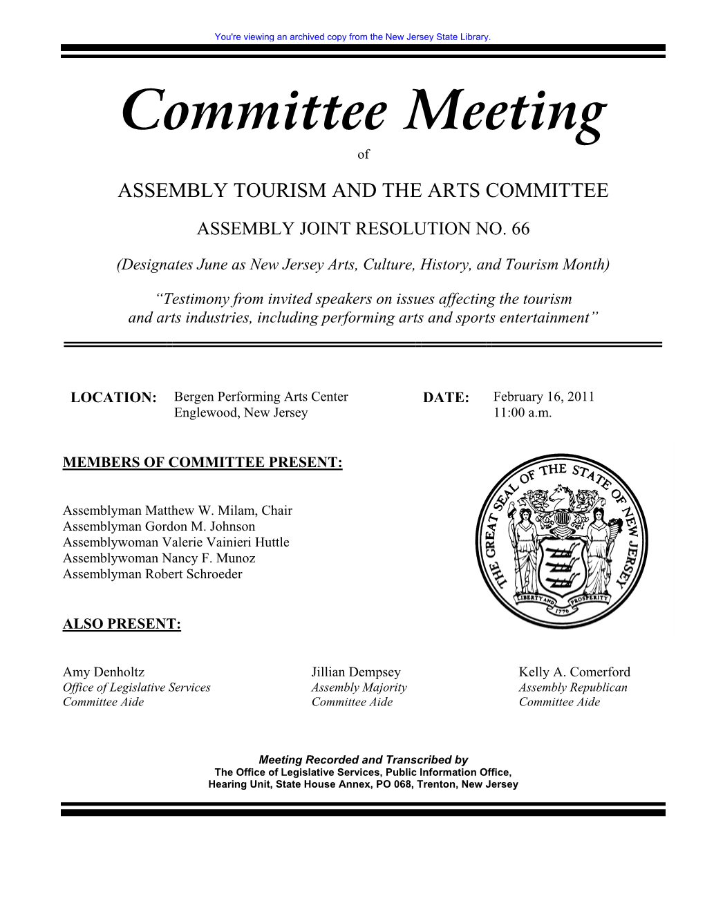 Committee Meeting Of