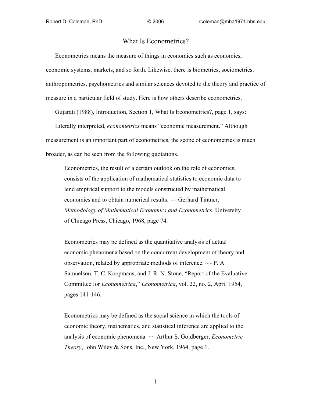 What Is Econometrics?