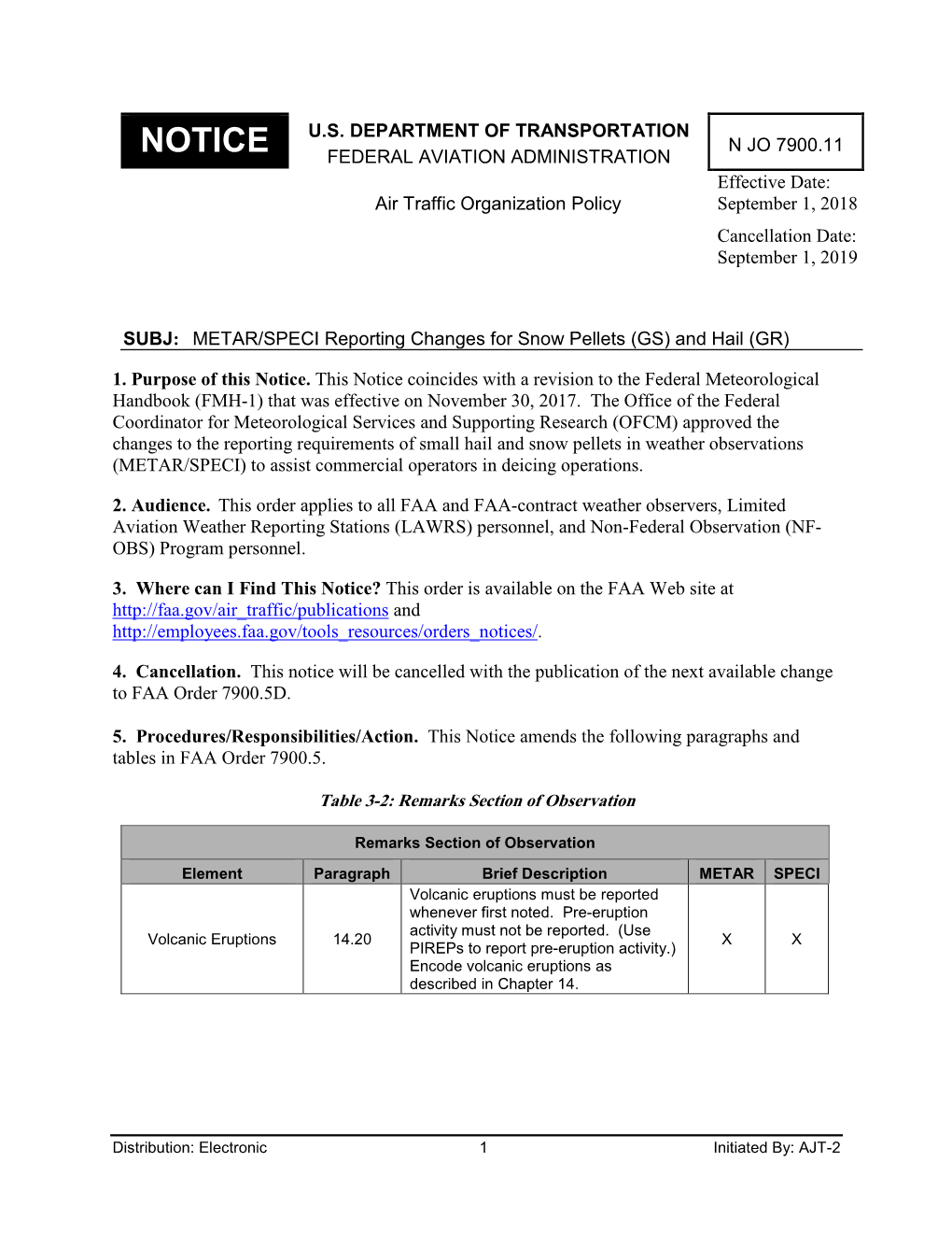 METAR/SPECI Reporting Changes for Snow Pellets (GS) and Hail (GR)