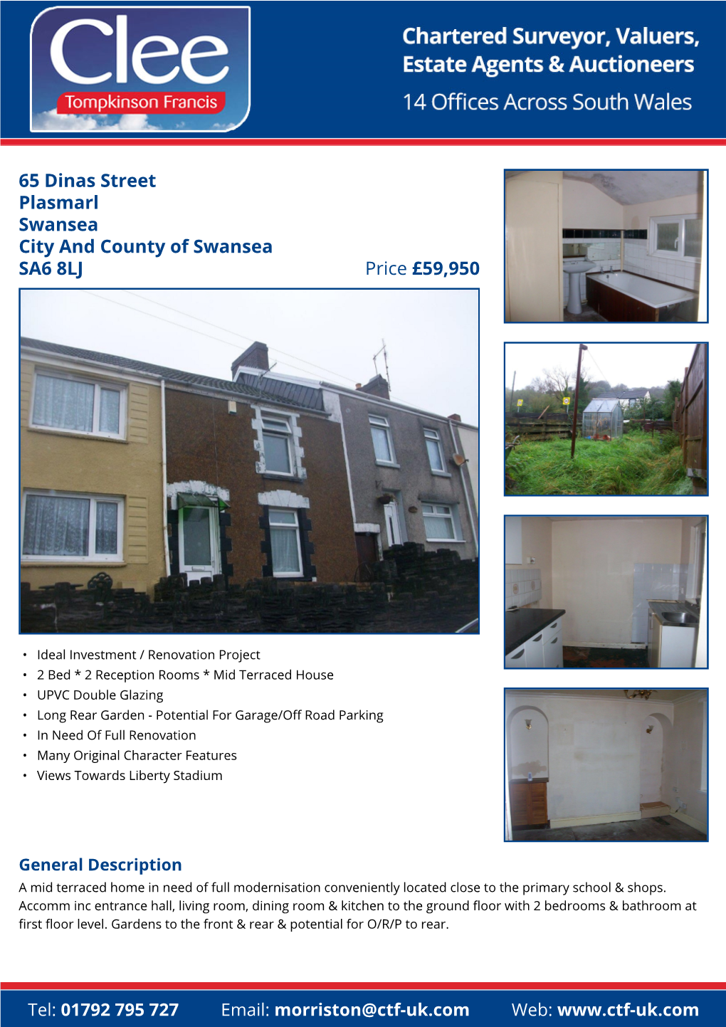 65 Dinas Street Plasmarl Swansea City and County of Swansea Price £59,950 SA6