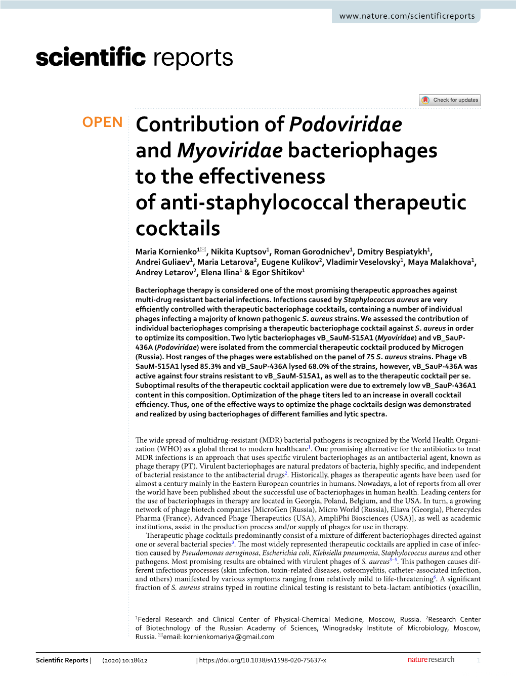 Contribution of Podoviridae and Myoviridae Bacteriophages