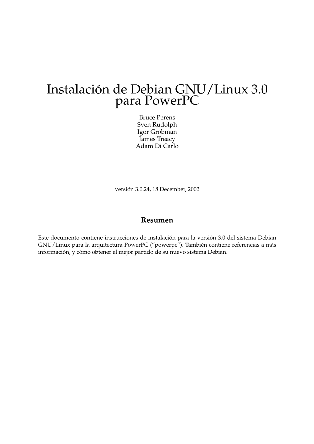 Instalación De Debian GNU/Linux 3.0 Para Powerpc