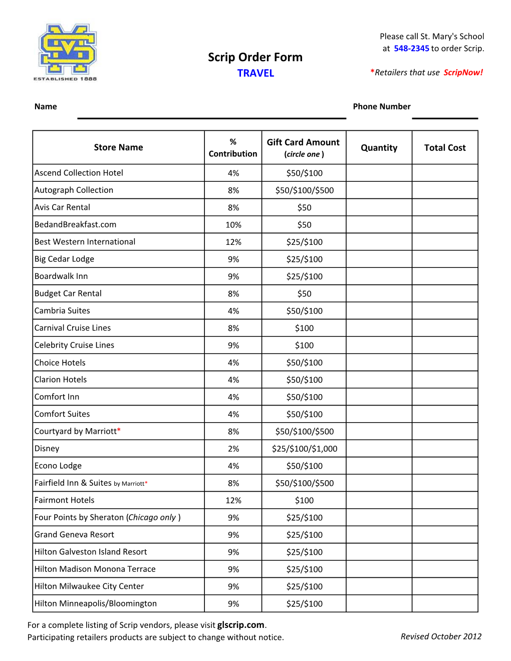 Scrip Order Forms October 2012.Xlsx