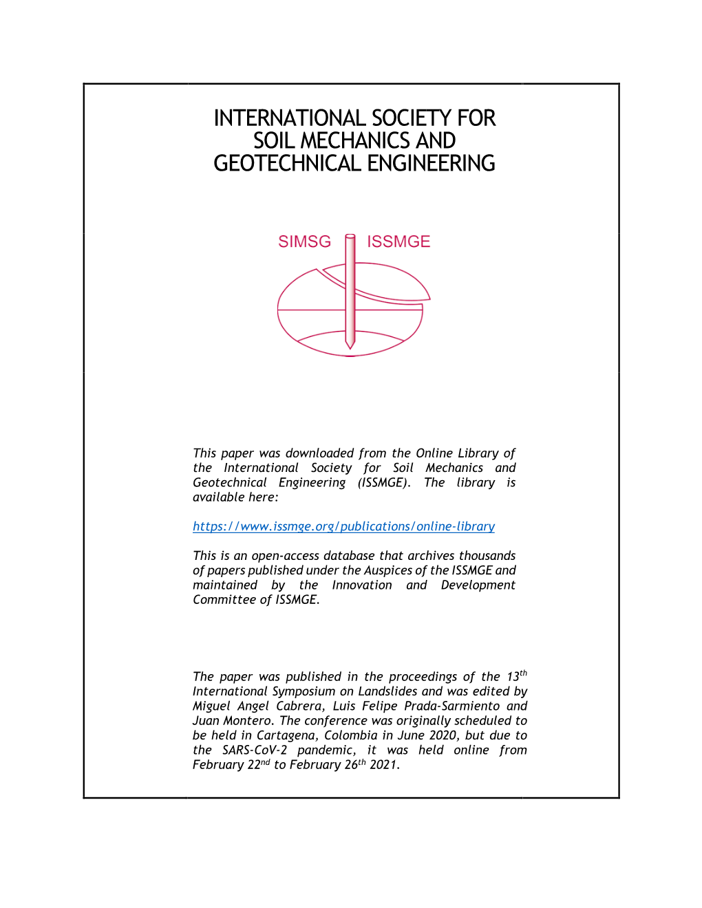 Downloaded from the Online Library of the International Society for Soil Mechanics and Geotechnical Engineering (ISSMGE)