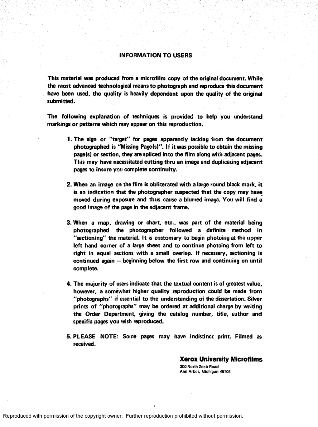 Xerox University Microfilms 300 North Zeeb Road Ann Arbor, Michigan 4B106