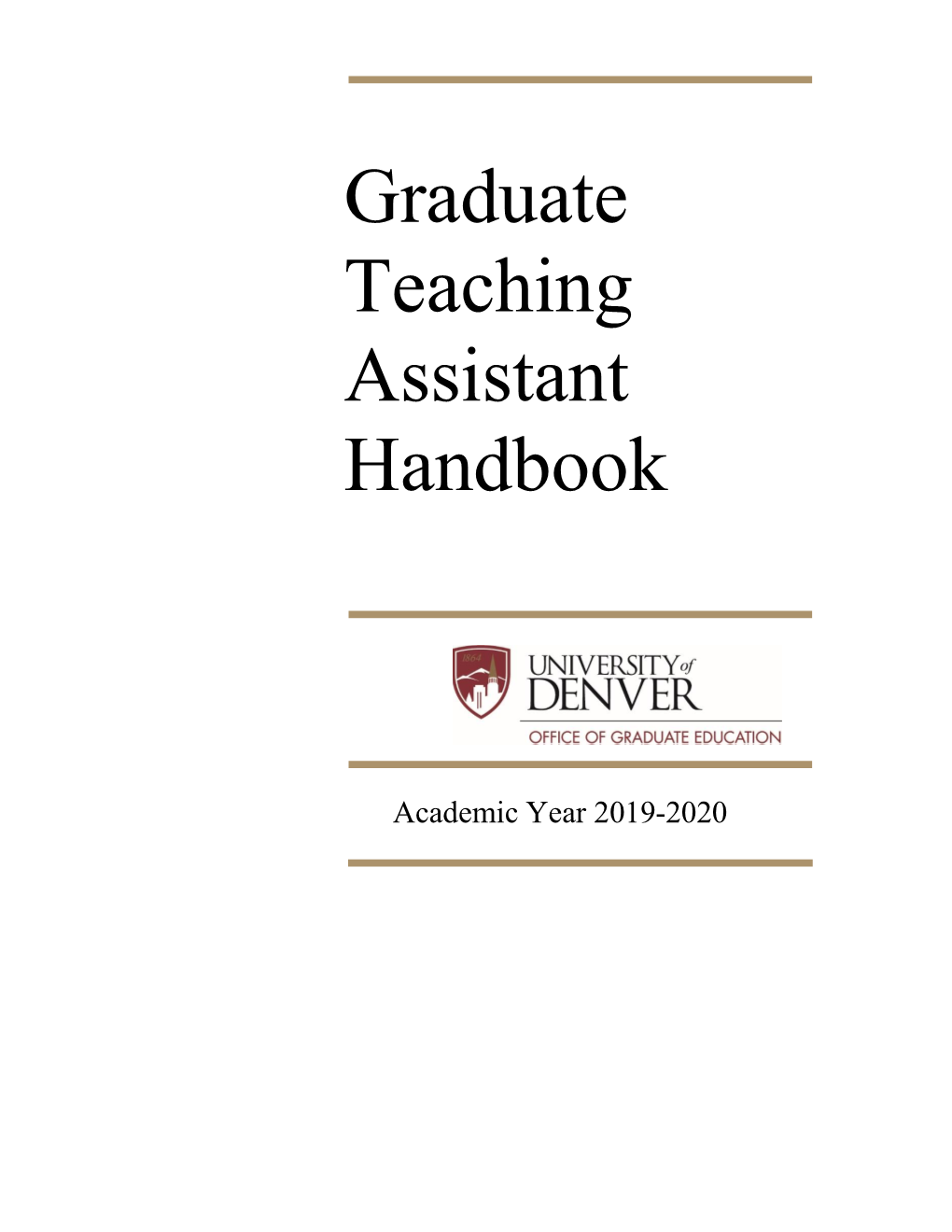 Graduate Teaching Assistant Handbook
