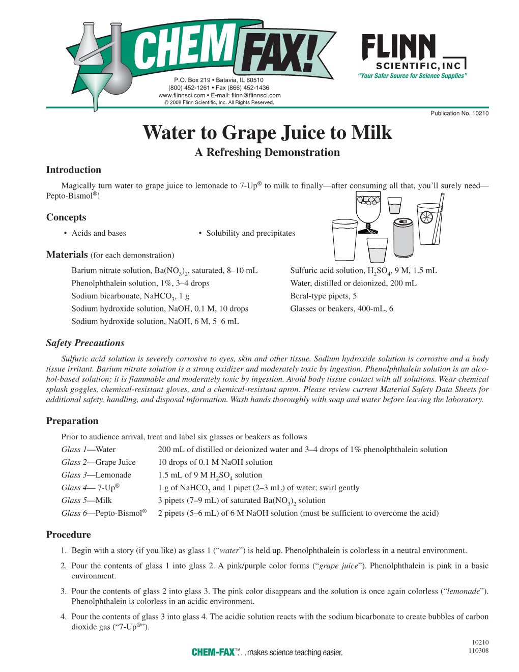 Water to Grape Juice to Milk