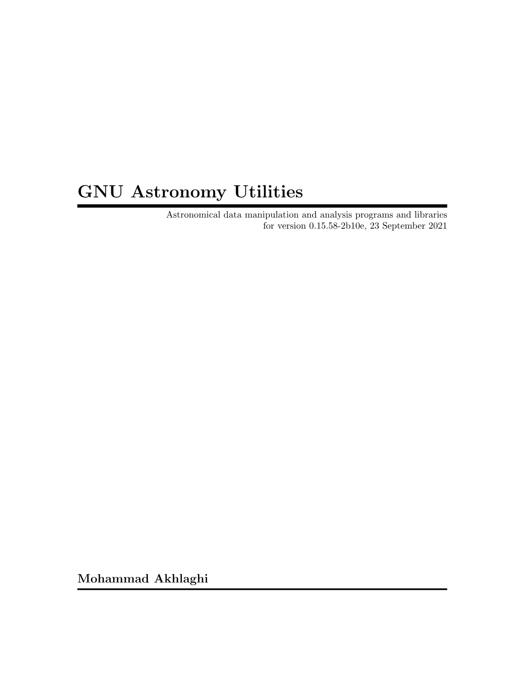 GNU Astronomy Utilities