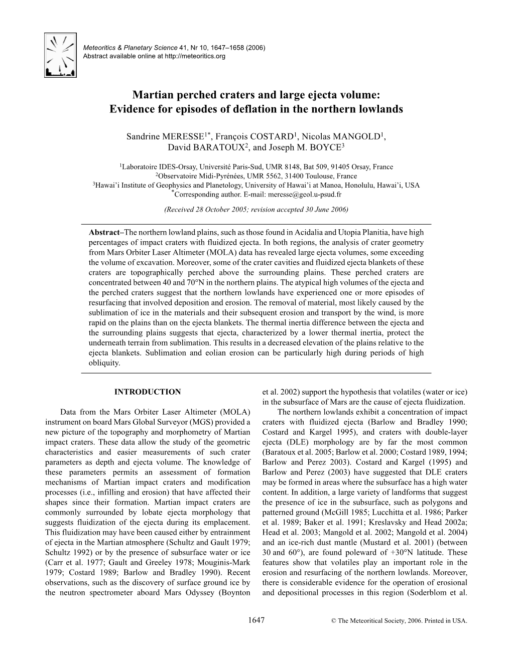 Martian Perched Craters and Large Ejecta Volume: Evidence for Episodes of Deflation in the Northern Lowlands