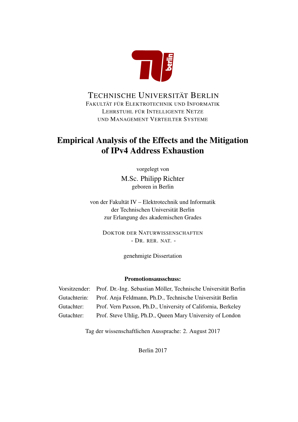 Empirical Analysis of the Effects and the Mitigation of Ipv4 Address Exhaustion