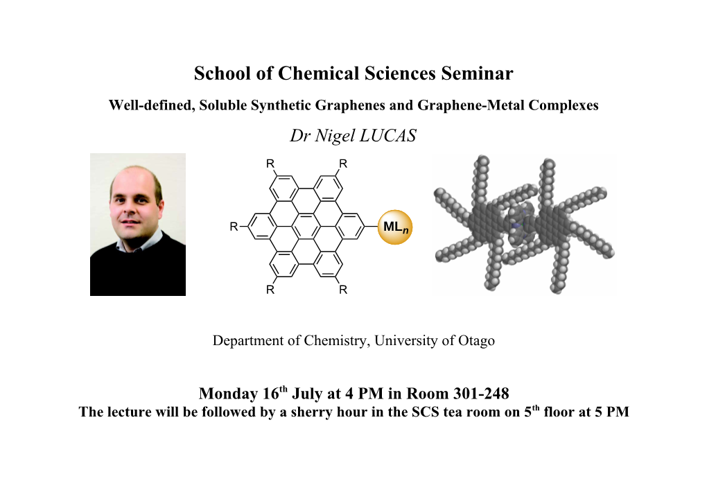 School of Chemical Sciences Seminar