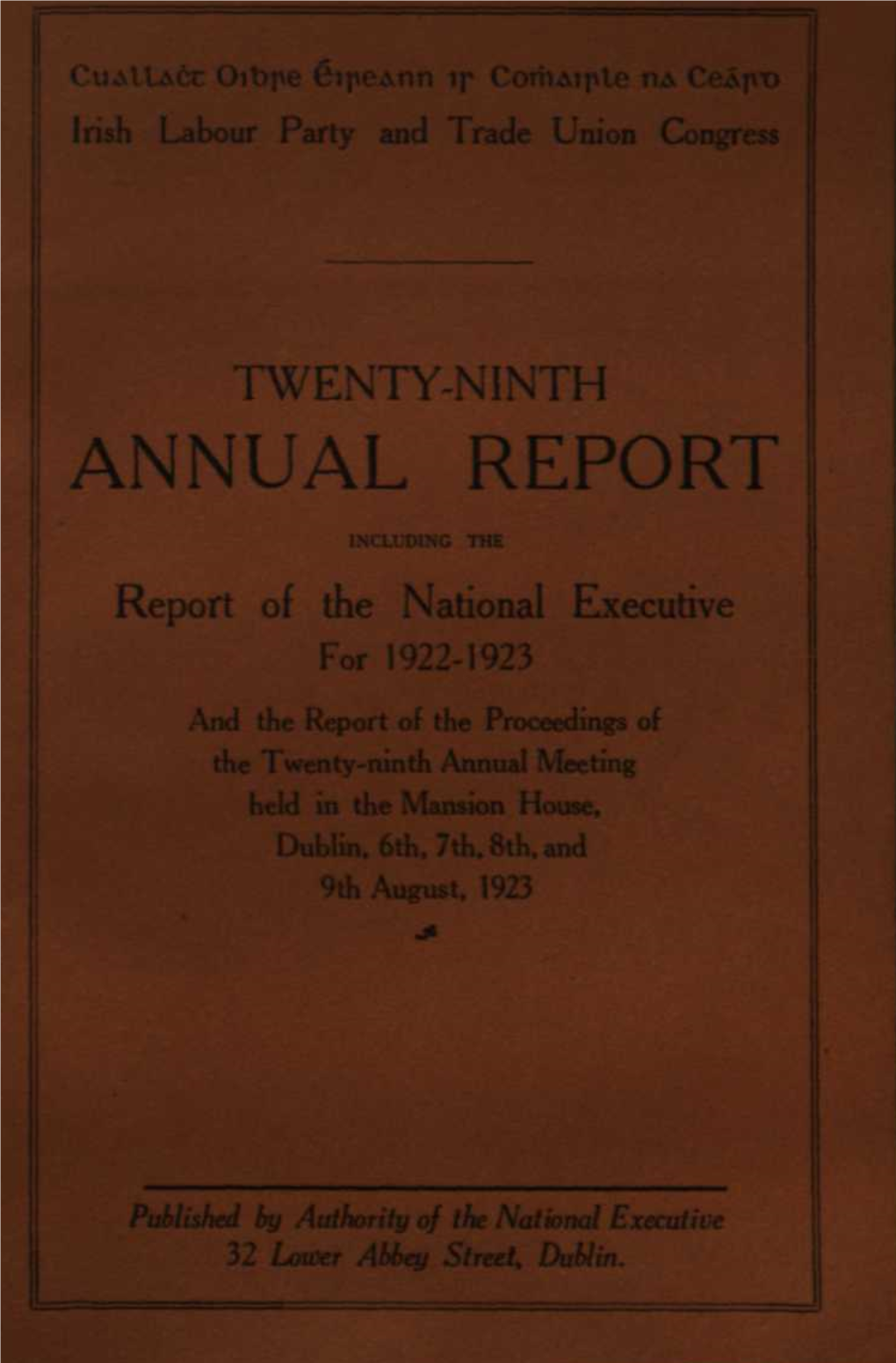 29Th Annual Report 1923 (PDF 18MB)