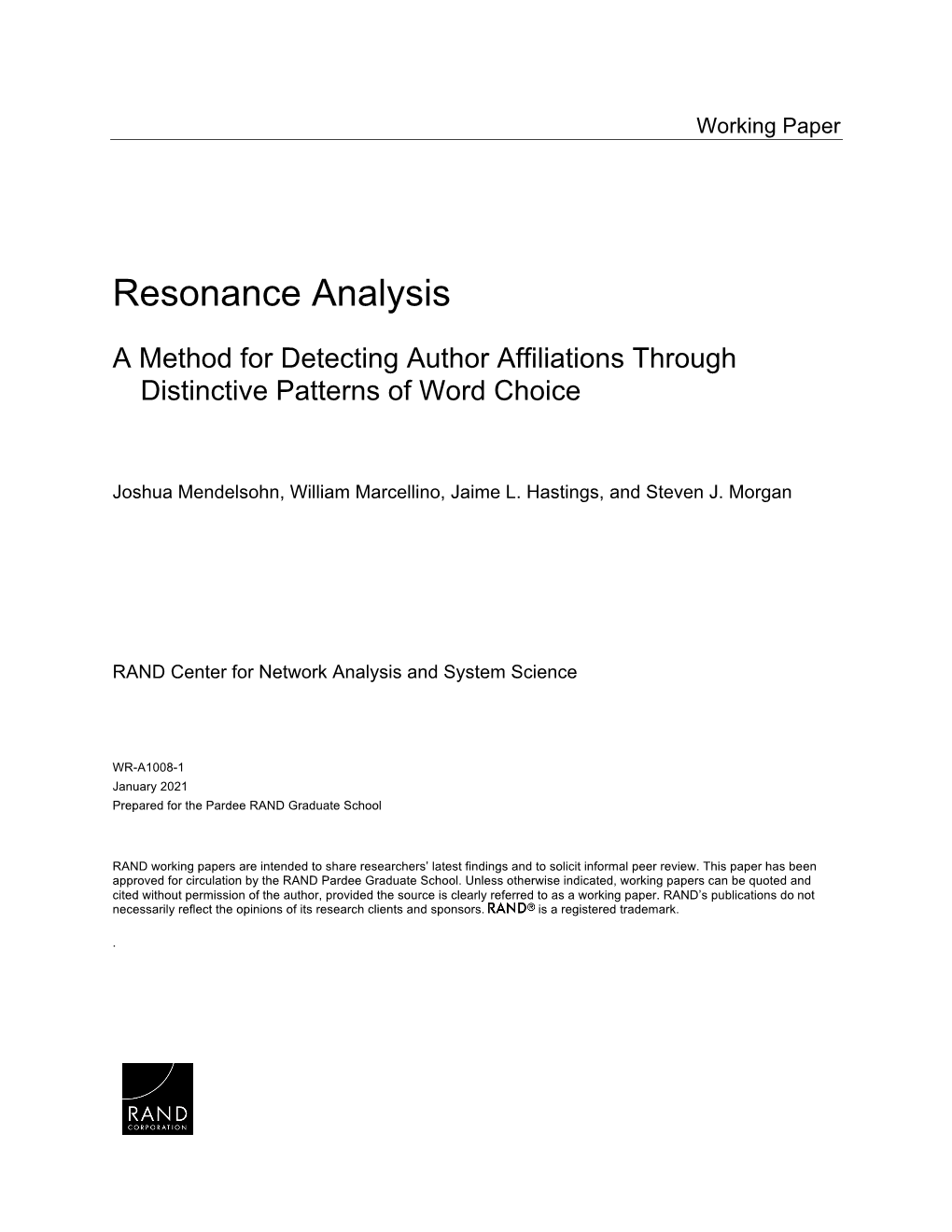Resonance Analysis