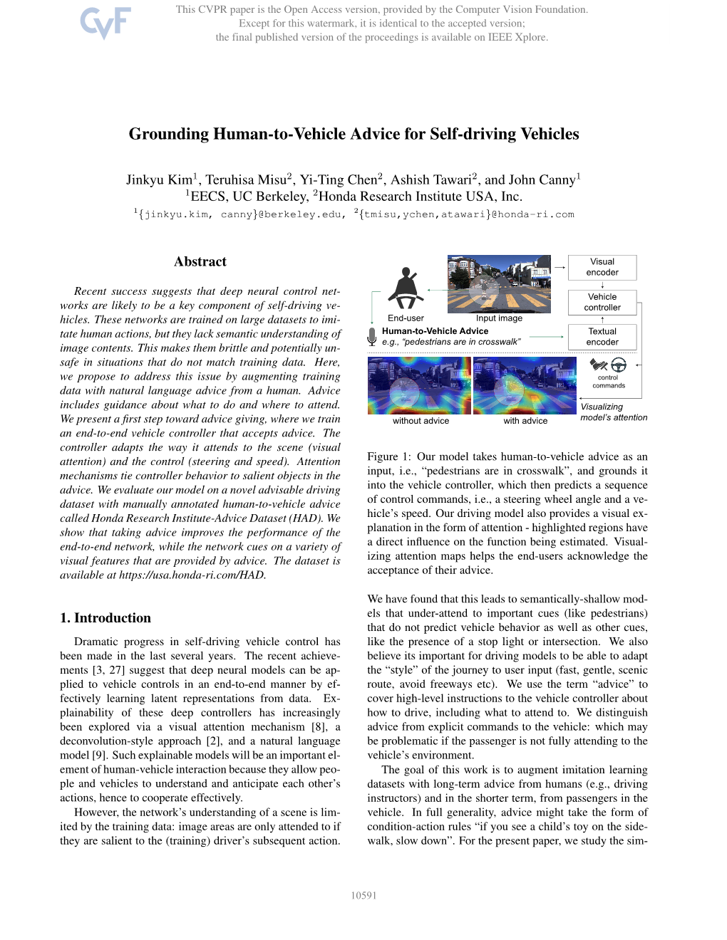 Grounding Human-To-Vehicle Advice for Self-Driving Vehicles