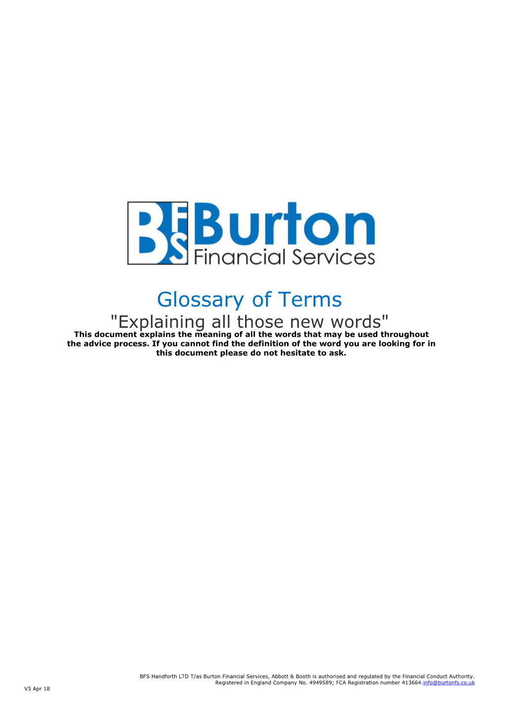 Glossary of Terms