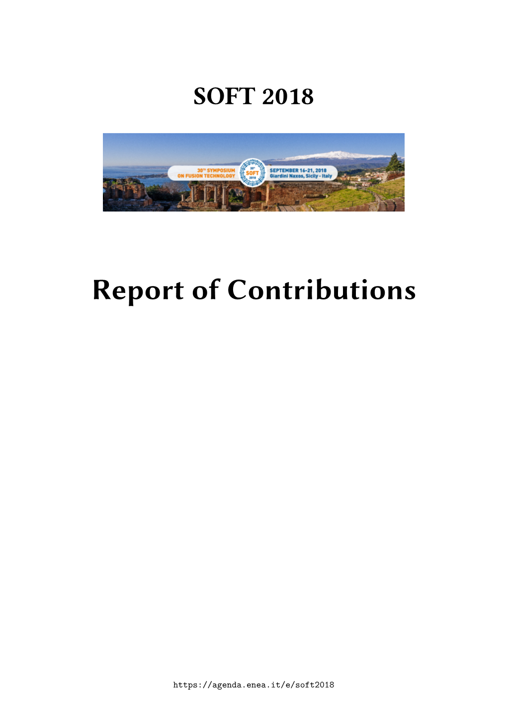 Report of Contributions