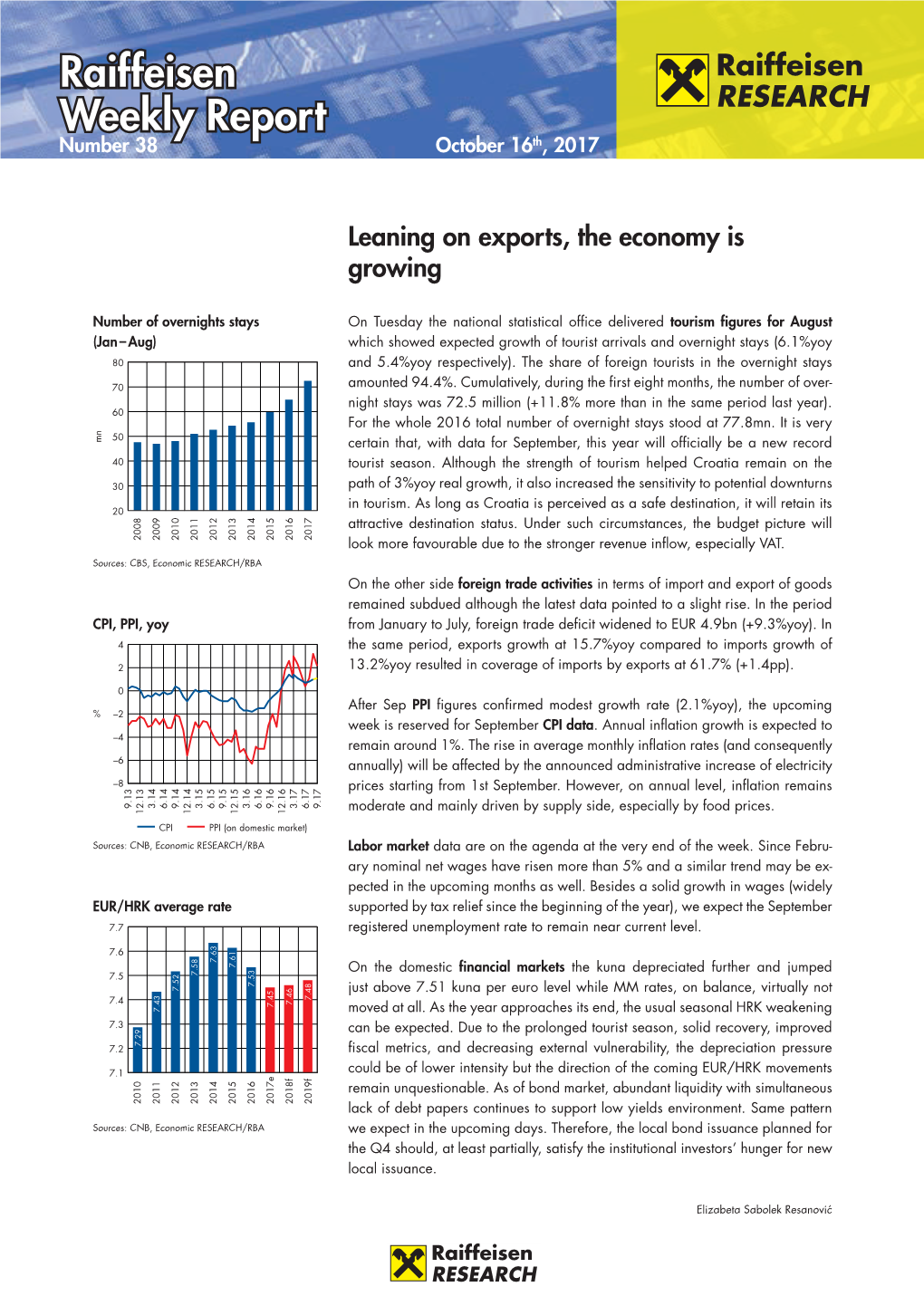 Raiffeisen Weekly Report, Nr. 38/2017