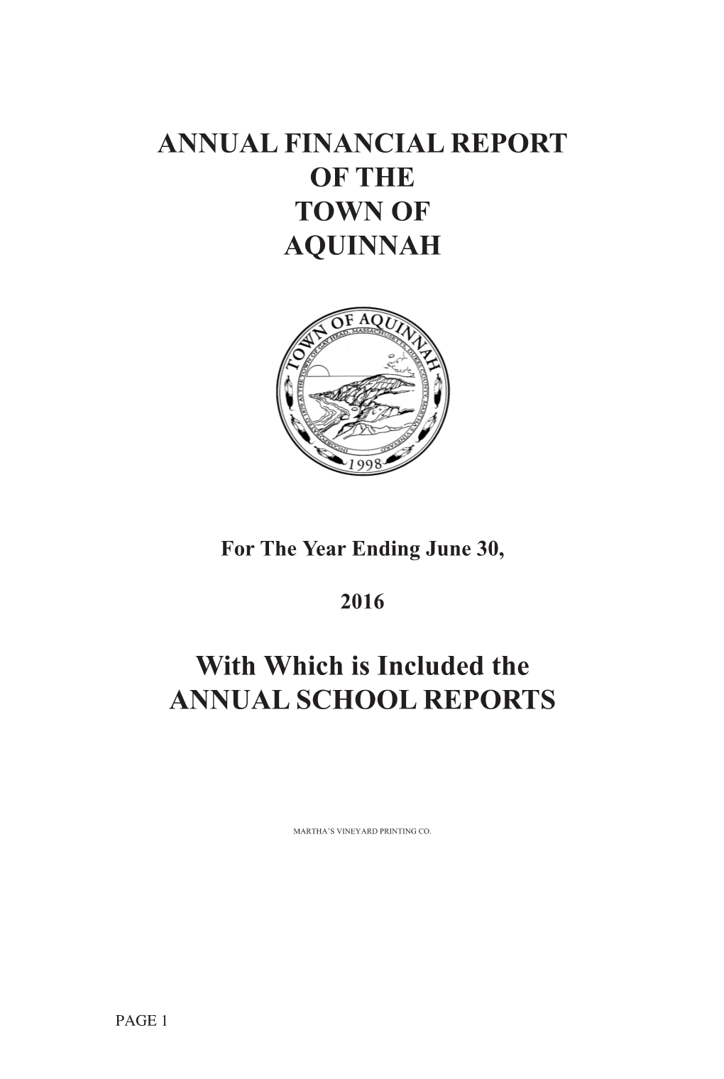 Town Report FY 2016