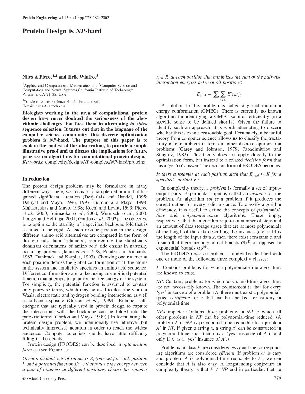 Protein Design Is NP-Hard