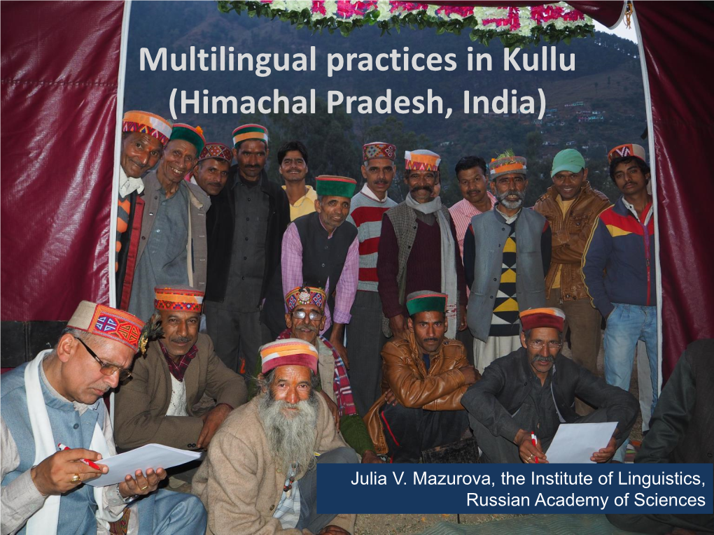 Multilingual Practices in Kullu (Himachal Pradesh, India)