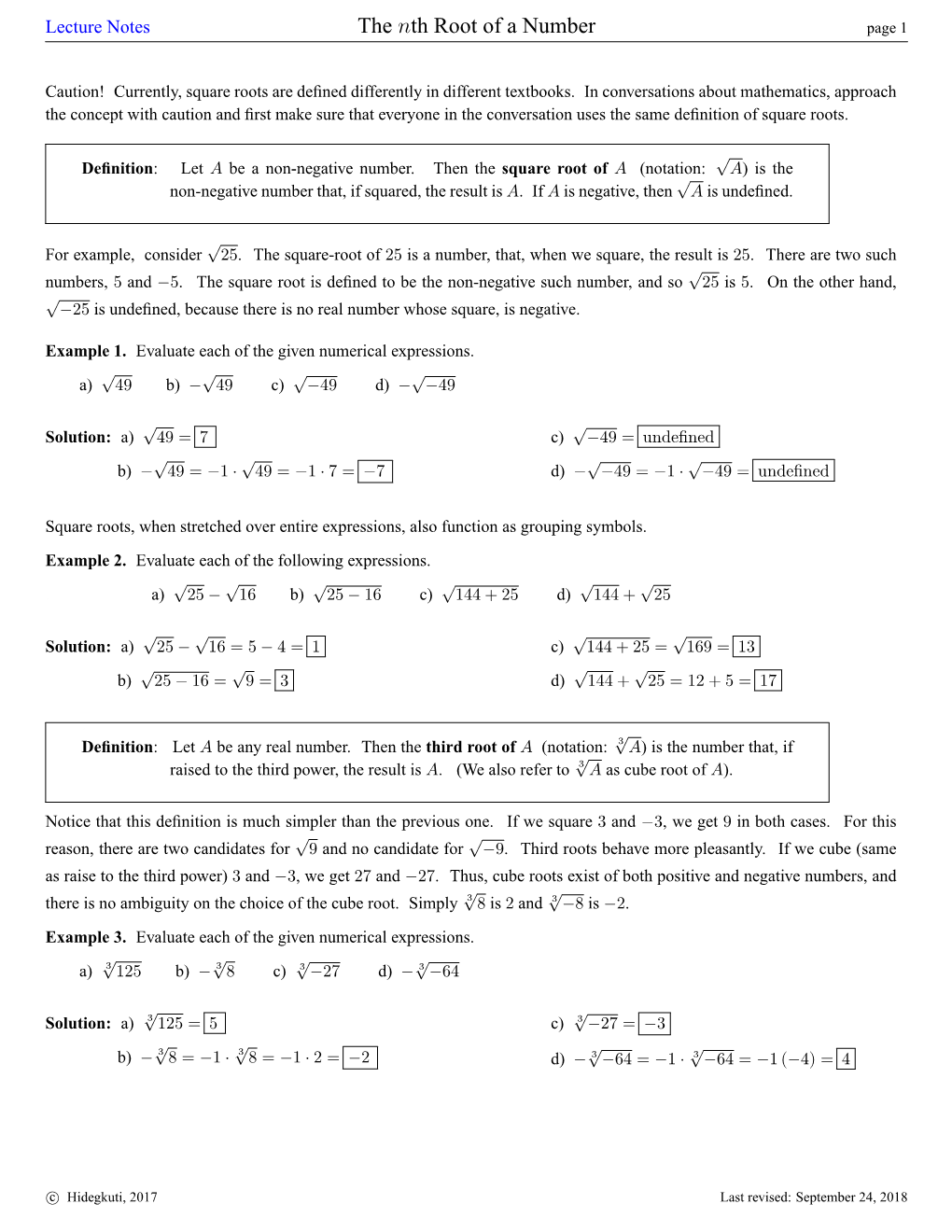 The Nth Root of a Number Page 1