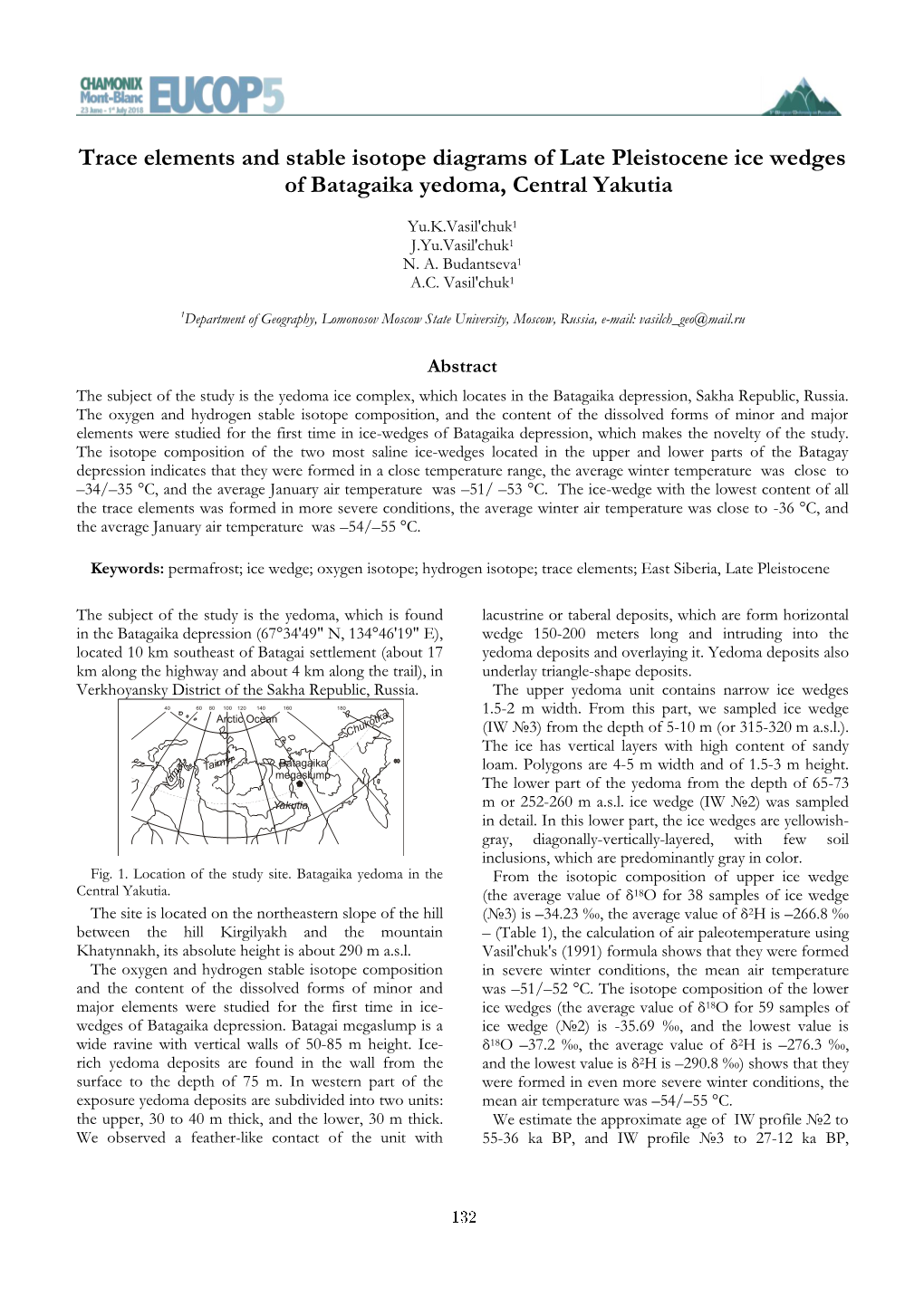 Trace Elements and Stable Isotope Diagrams of Late Pleistocene Ice Wedges of Batagaika Yedoma, Central Yakutia