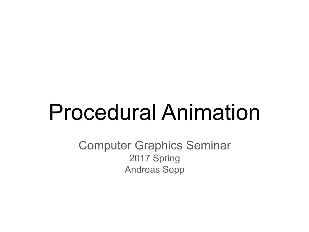 Procedural Animation