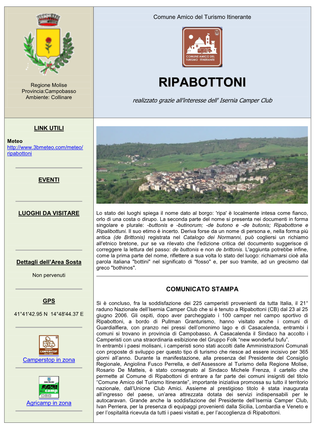 RIPABOTTONI Provincia:Campobasso Ambiente: Collinare