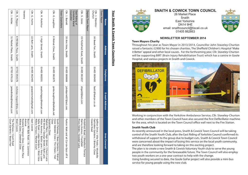 September 2014 Newsletter