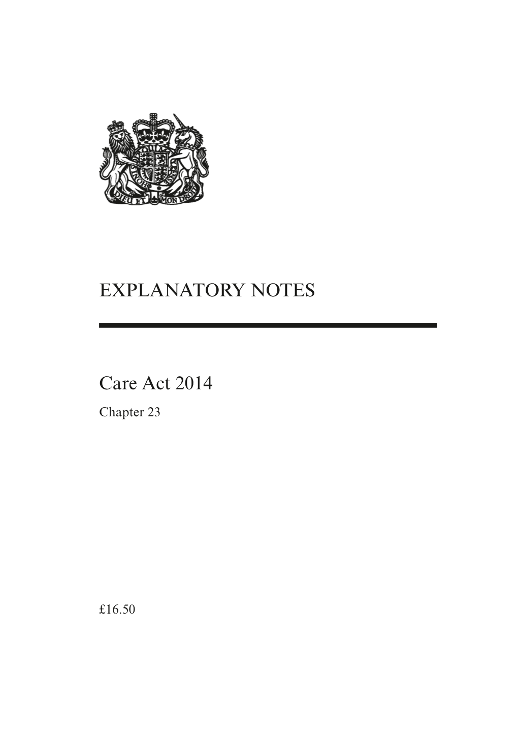 EXPLANATORY NOTES Care Act 2014