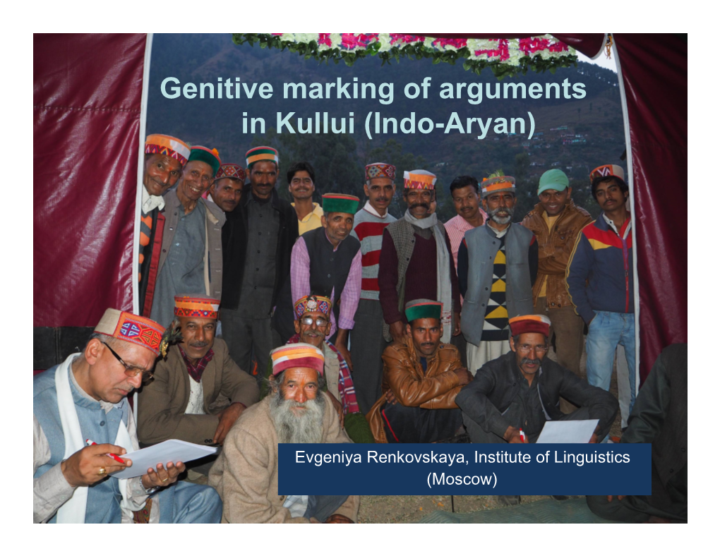 Genitive Marking of Arguments in Kullui (Indo-Aryan)