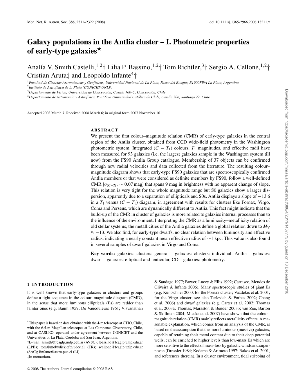 Galaxy Populations in the Antlia Cluster – I