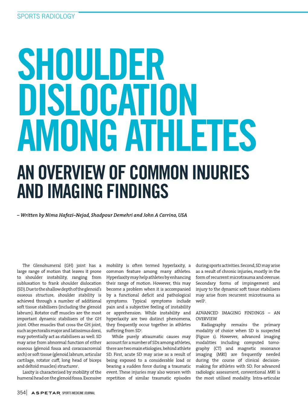 An Overview of Common Injuries and Imaging Findings