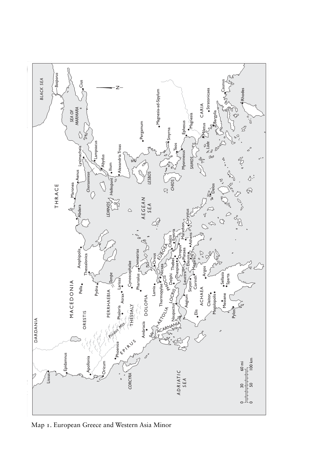 Map 1. European Greece and Western Asia Minor