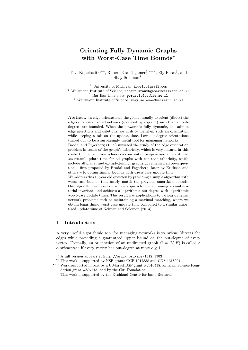 Orienting Fully Dynamic Graphs with Worst-Case Time Bounds⋆