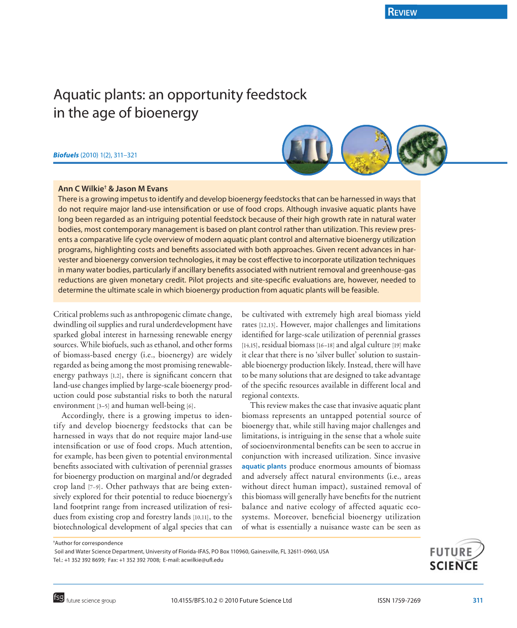 Aquatic Plants: an Opportunity Feedstock in the Age of Bioenergy