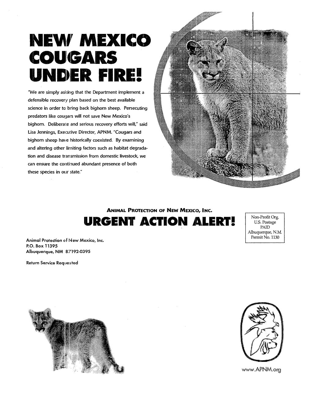 Unm-ER FIRE! "We Are Simply Askirig That the Department Implement a Defensible Recovery Plan Based on the Best Available Science in Order to Bring Back Bighorn Sheep