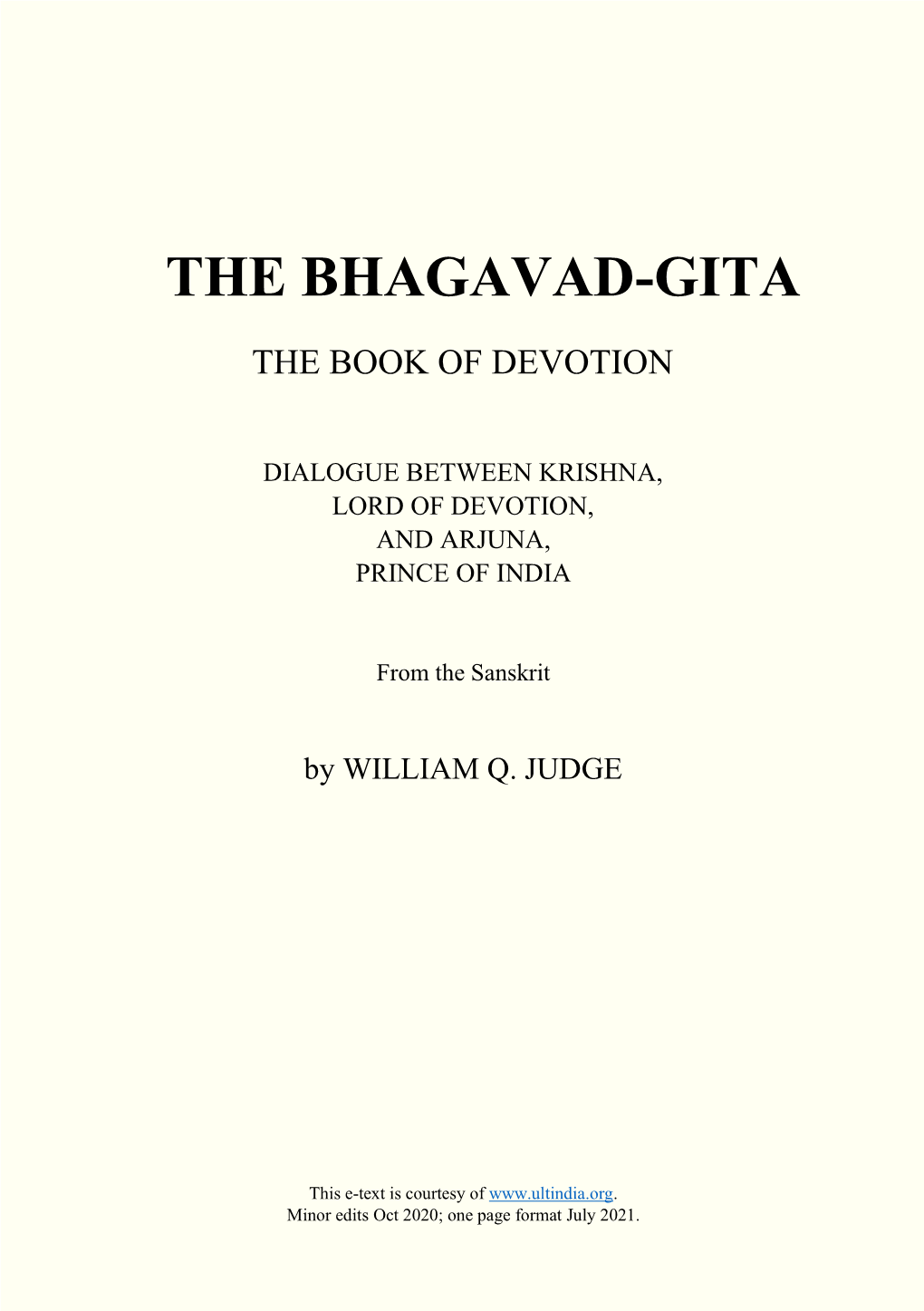 The Bhagavad-Gita