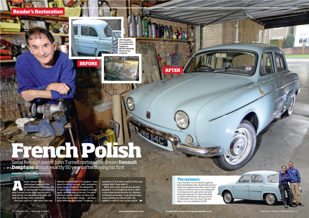 Serial Renault Owner John Turnell Restored His Dream Renault Dauphine Almost Exactly 50 Years After Buying His First