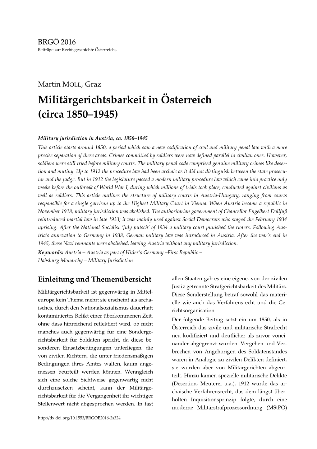 Militärgerichtsbarkeit in Österreich (Circa 1850–1945)