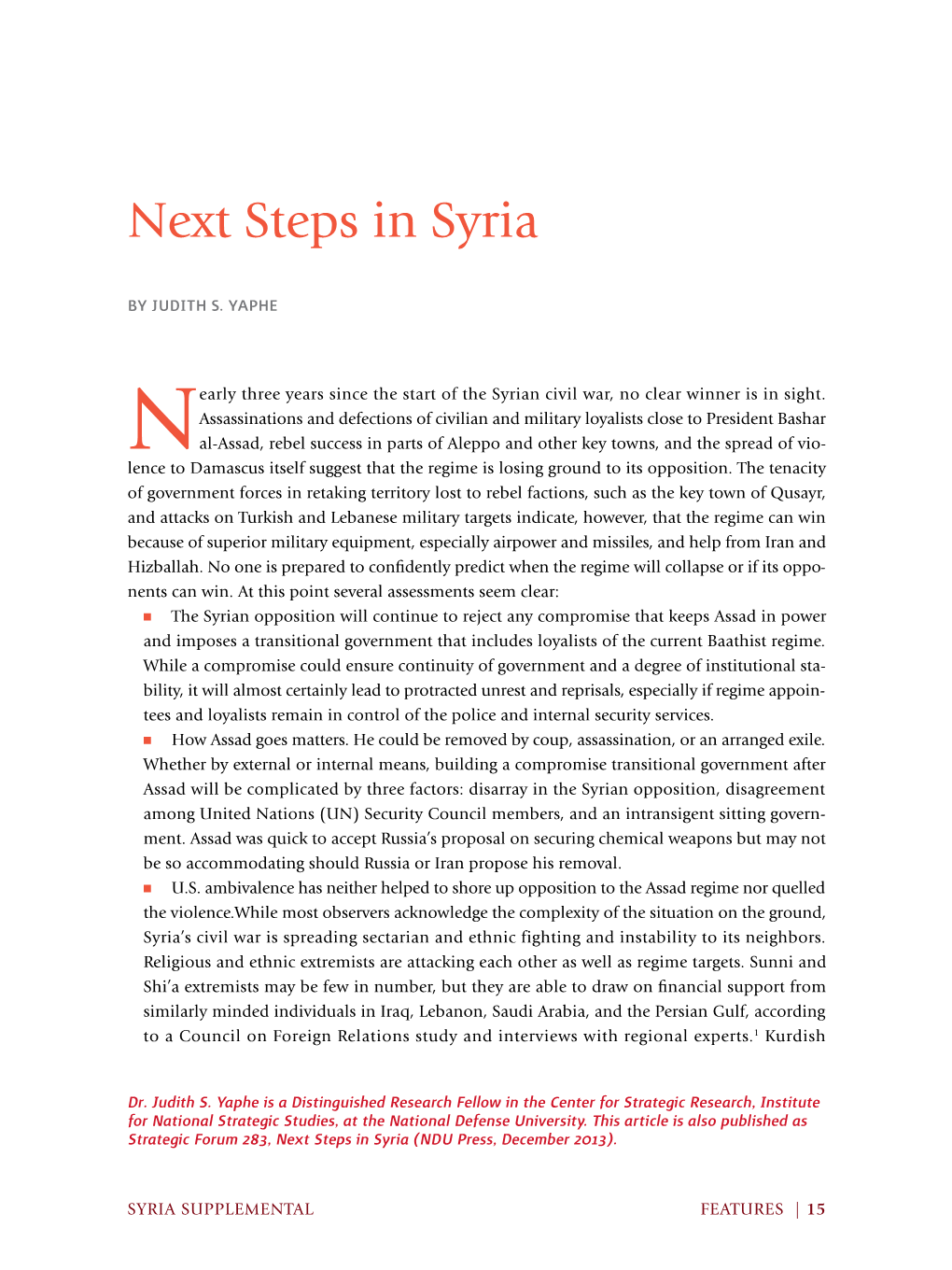 Next Steps in Syria