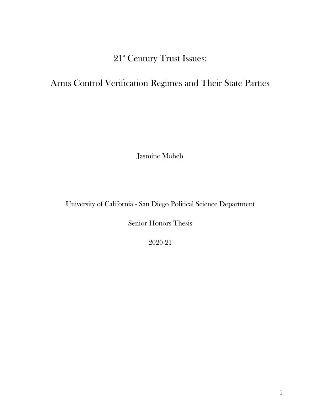 Arms Control Verification Regimes and Their State Parties