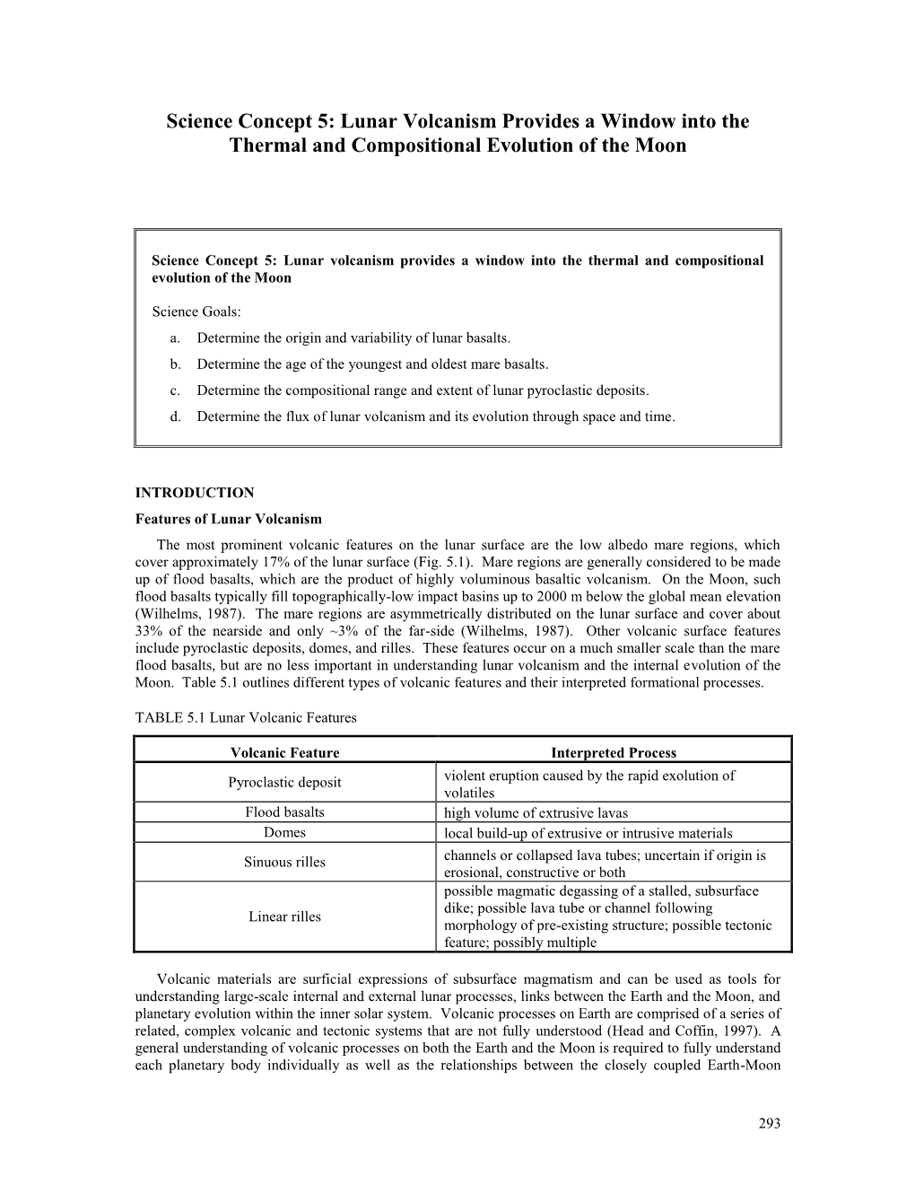 Science Concept 5: Lunar Volcanism Provides a Window Into the Thermal and Compositional Evolution of the Moon