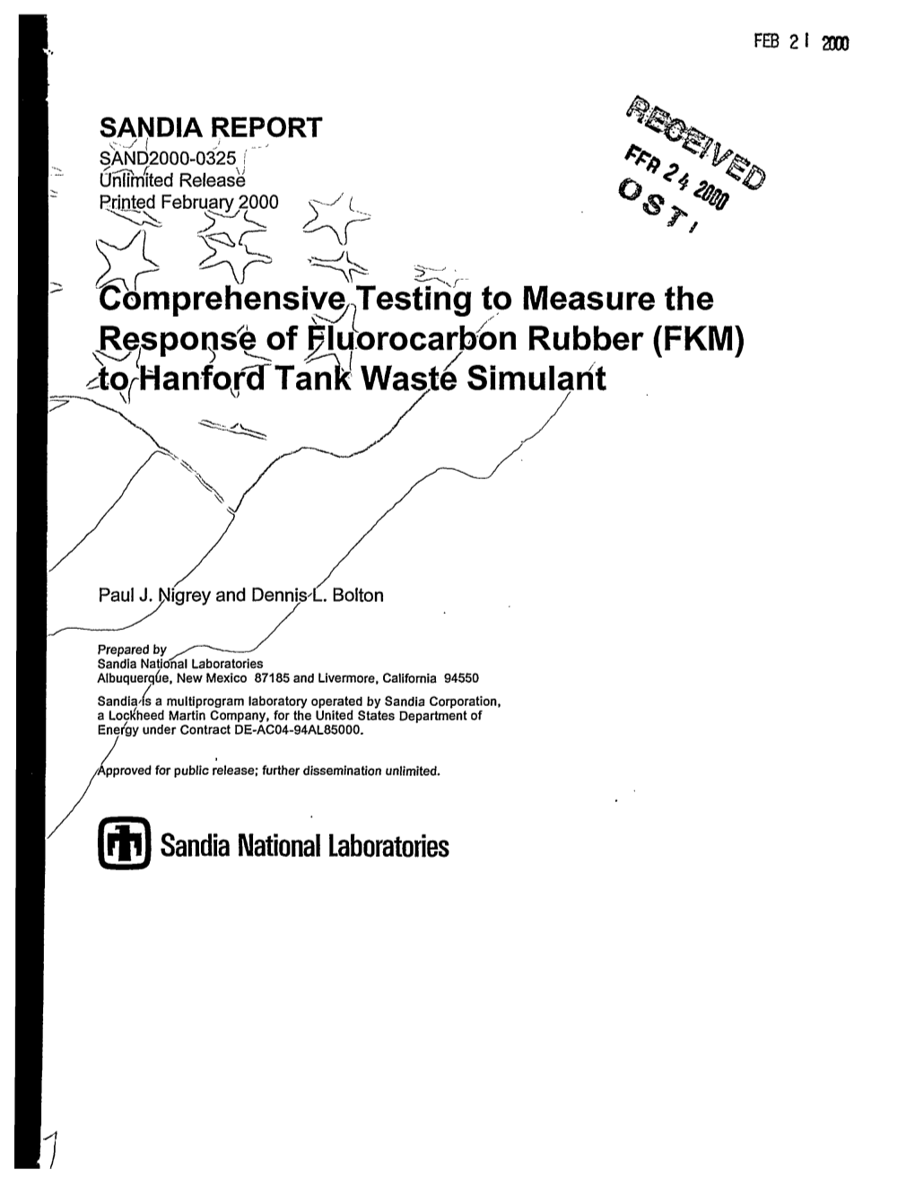 Comprehensive Testing to Measure the Jtespoi^Se^Yf Jhuorocarbdn Rubber (FKM) Whanfomtank1 Waste Simulant