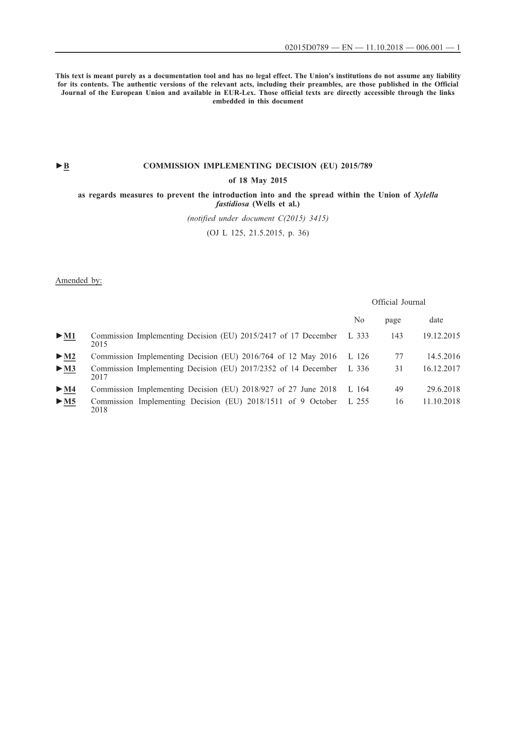 B Commission Implementing Decision (Eu) 2015