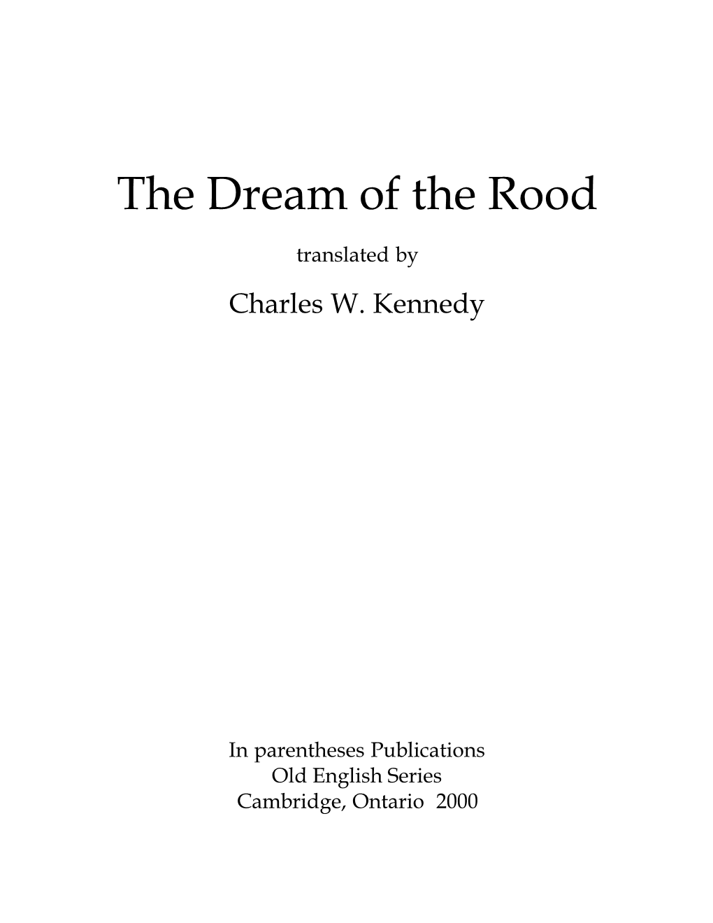 The Dream of the Rood